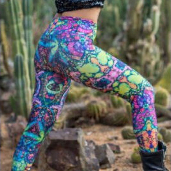 Pants - Trippy leggings pant tights rave festival lsd trip